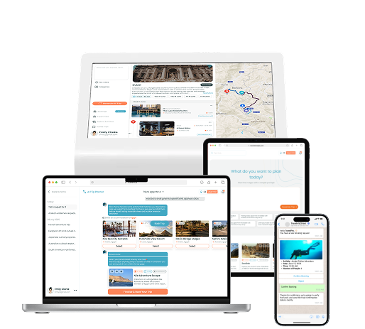 AI powered travel itineraries on a phone